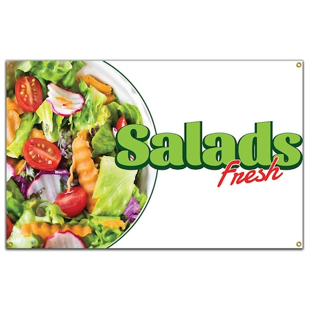 Signmission Salads Banner Concession Stand Food Truck Single Sided B-120 Salads19